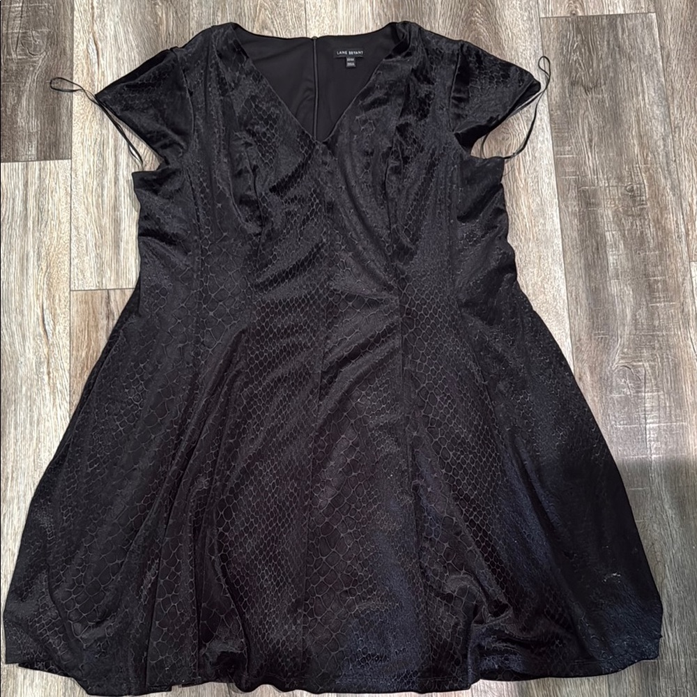 Lane Bryant Black Ruffled Buttoned Blouse